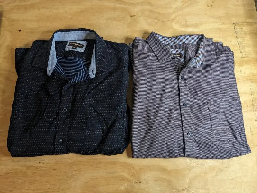 Johnston Murphy Button Up Shirt Men's 3XL Lot Of 2 Long Sleeve 18 Inch Neckline